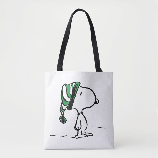 Peanuts | Snoopy Green Snow Cap Tote Bag (Front)