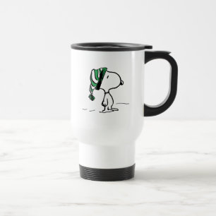 Peanuts   Snoopy Green Snow Cap Travel Mug