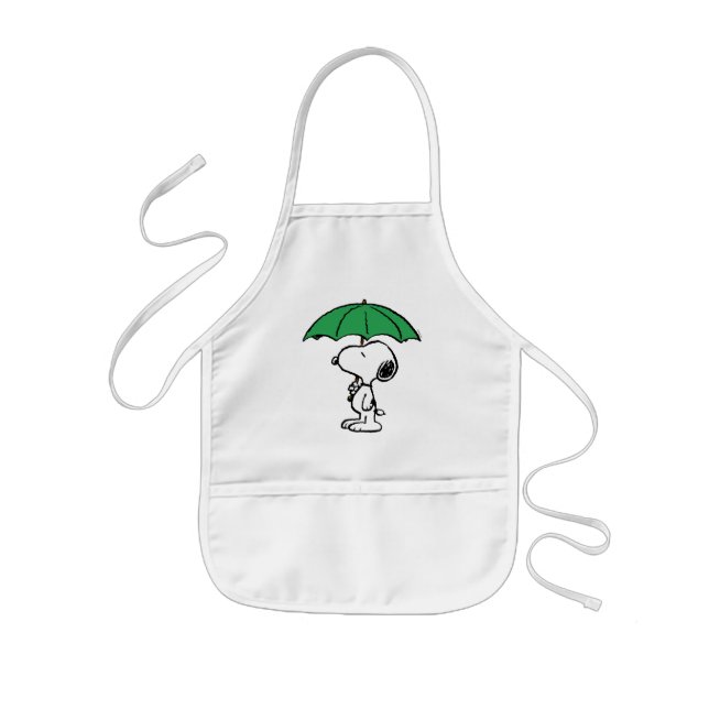 Peanuts | Snoopy Green Umbrella Kids Apron (Front)