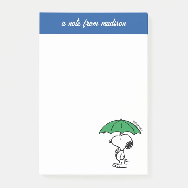 Peanuts | Snoopy Green Umbrella Post-it Notes (Front)