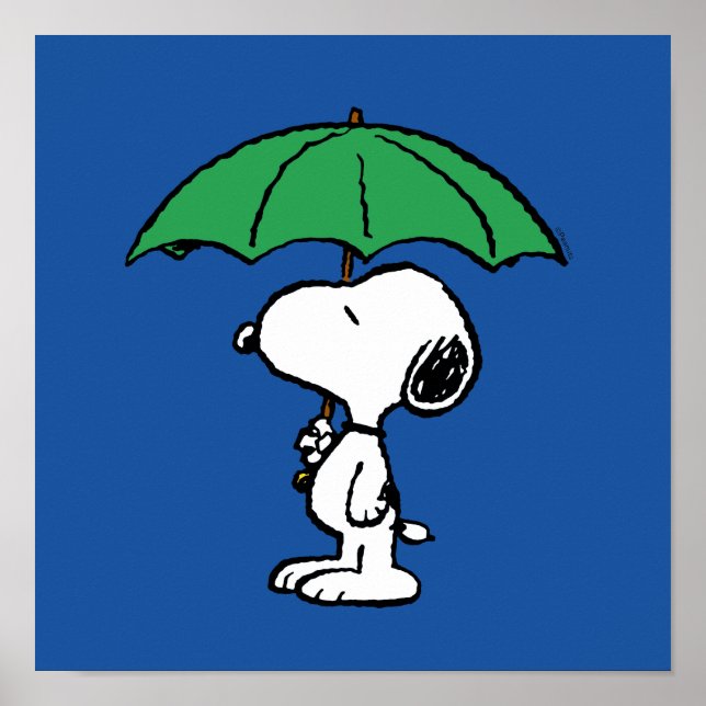 Peanuts | Snoopy Green Umbrella Poster (Front)