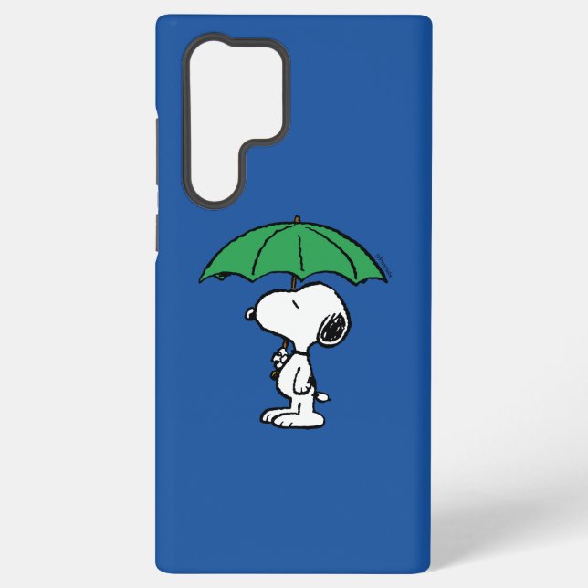 Peanuts | Snoopy Green Umbrella Samsung Galaxy S22 Ultra Case (Back)