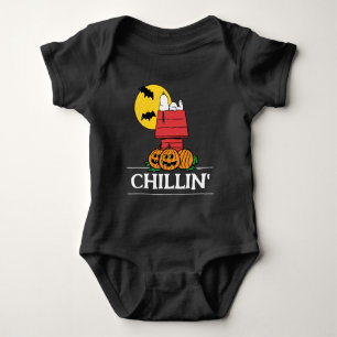 Peanuts   Snoopy Halloween Doghouse Baby Bodysuit