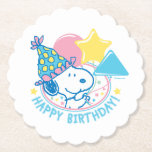 PEANUTS | Snoopy Happy Birthday Balloons Paper Coaster<br><div class="desc">Check out these fun Peanuts Snoopy birthday paper coasters. Add them to any birthday party table!</div>