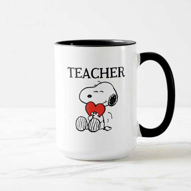 Peanuts | Snoopy Heart Hug Teacher Mug (Right)