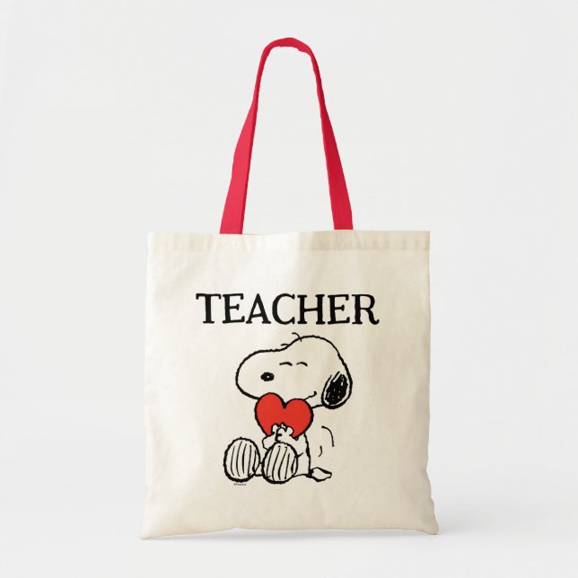 Peanuts | Snoopy Heart Hug Teacher Tote Bag (Front)