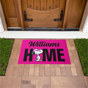 Peanuts   Snoopy Heart   Personalized Doormat