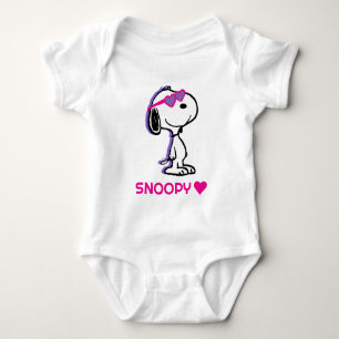 Peanuts   Snoopy Heart Sunglasses Baby Bodysuit