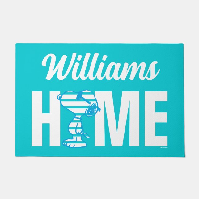 Peanuts | Snoopy Heart Sunglasses | Personalized Doormat (Front)