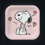 Peanuts | Snoopy Hearts Paper Plate<br><div class="desc">Check out this fun Peanuts design featuring Snoopy.</div>