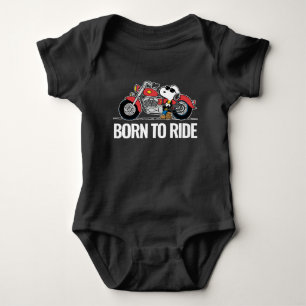 Peanuts   Snoopy & His Motorcycle Baby Bodysuit