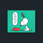 Peanuts | Snoopy Ho Ho Ho Food Dish Canvas Print<br><div class="desc">Snoopy is a cute beagle from the Peanuts comic strip by Charles Schulz. During Christmas, he often dresses up as Santa Claus, bringing joy and laughter to everyone.</div>