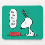 Peanuts | Snoopy Ho Ho Ho Food Dish Mouse Pad<br><div class="desc">Snoopy is a cute beagle from the Peanuts comic strip by Charles Schulz. During Christmas, he often dresses up as Santa Claus, bringing joy and laughter to everyone.</div>