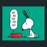 Peanuts | Snoopy Ho Ho Ho Food Dish Poster<br><div class="desc">Snoopy is a cute beagle from the Peanuts comic strip by Charles Schulz. During Christmas,  he often dresses up as Santa Claus,  bringing joy and laughter to everyone.</div>