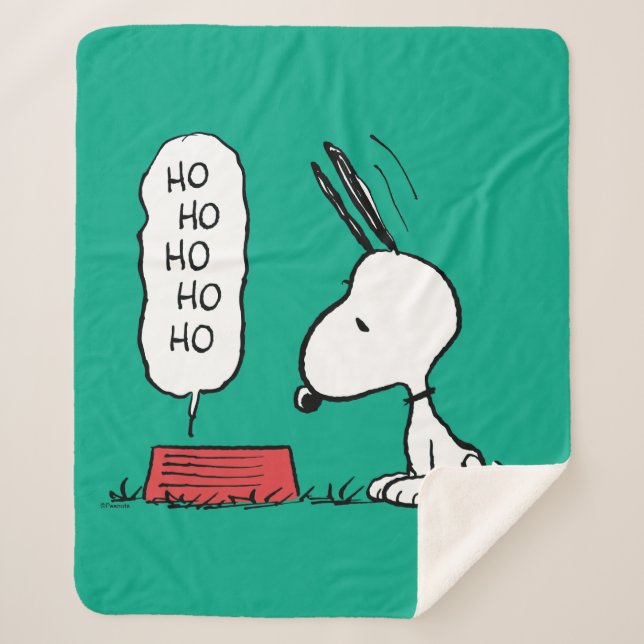 Peanuts | Snoopy Ho Ho Ho Food Dish Sherpa Blanket (Front)