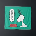 Peanuts | Snoopy Ho Ho Ho Food Dish Tapestry<br><div class="desc">Snoopy is a cute beagle from the Peanuts comic strip by Charles Schulz. During Christmas,  he often dresses up as Santa Claus,  bringing joy and laughter to everyone.</div>