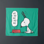 Peanuts | Snoopy Ho Ho Ho Food Dish Tapestry<br><div class="desc">Snoopy is a cute beagle from the Peanuts comic strip by Charles Schulz. During Christmas,  he often dresses up as Santa Claus,  bringing joy and laughter to everyone.</div>