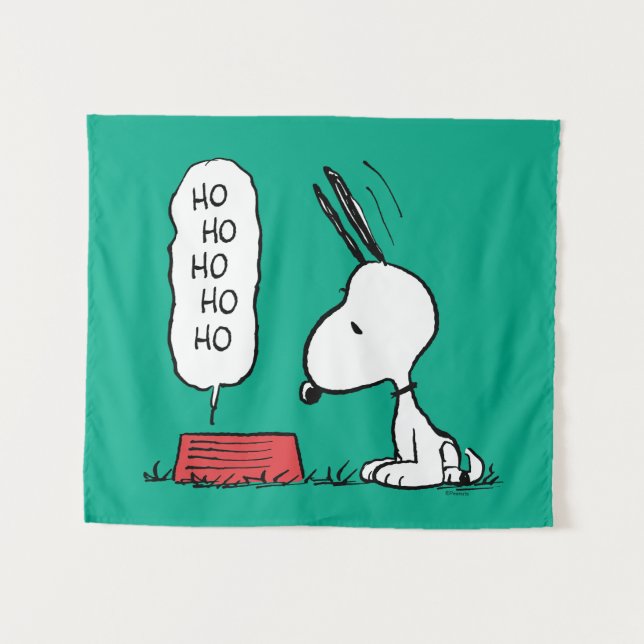 Peanuts | Snoopy Ho Ho Ho Food Dish Tapestry (Front (Horizontal))