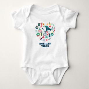 Peanuts   Snoopy Holiday Happiness Heart Baby Bodysuit