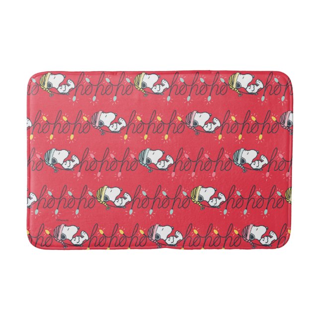 Peanuts | Snoopy Holiday Ho Ho Ho Holiday Pattern Bath Mat (Front)