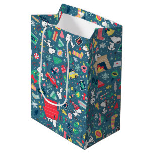 Peanuts   Snoopy Holiday Pattern Medium Gift Bag