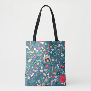 Peanuts   Snoopy Holiday Pattern Tote Bag