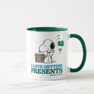 Peanuts   Snoopy I Love Getting Presents Mug