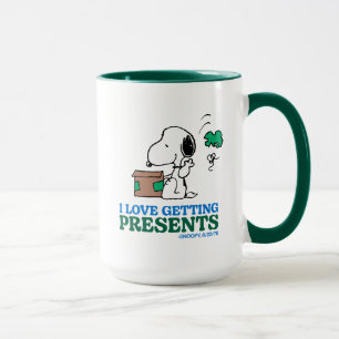 Peanuts   Snoopy I Love Getting Presents Mug