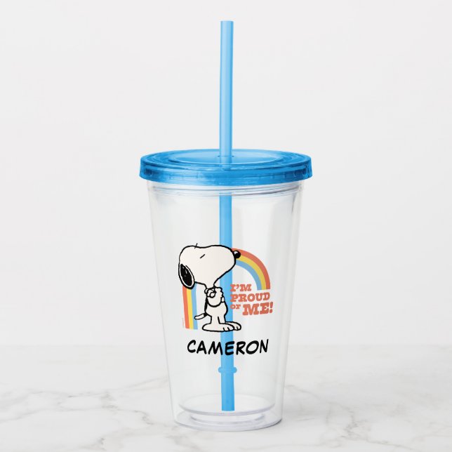 Peanuts | Snoopy I'm Proud of Me Acrylic Tumbler (Front)