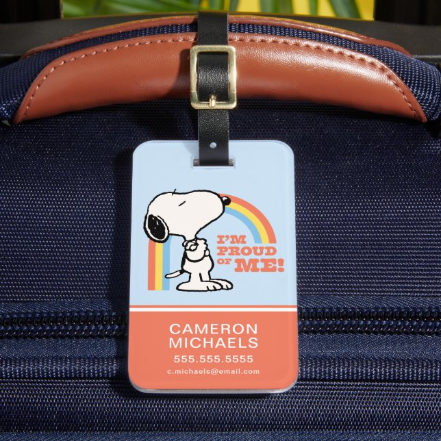 Peanuts | Snoopy I'm Proud of Me Luggage Tag (Front Insitu 2)
