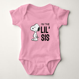 Peanuts Snoopy I'm the Little Sister Baby Bodysuit