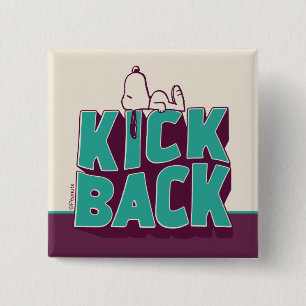 Peanuts   Snoopy Kickback 2 Inch Square Button