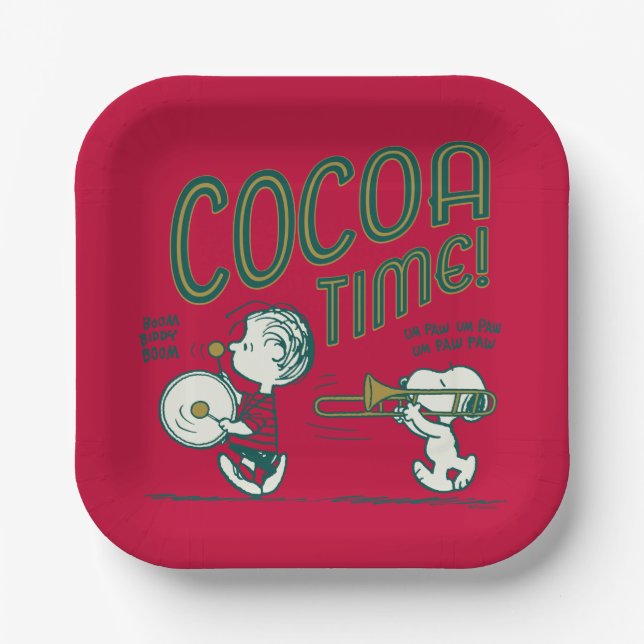 Peanuts | Snoopy & Linus Cocoa Time Paper Plate (Front)