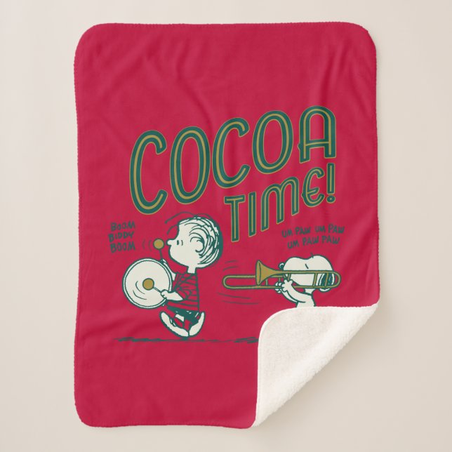 Peanuts | Snoopy & Linus Cocoa Time Sherpa Blanket (Front)