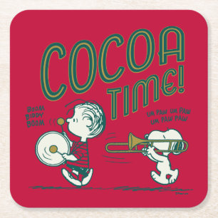 Peanuts   Snoopy & Linus Cocoa Time Square Paper Coaster