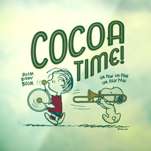 Peanuts Snoopy & Linus Cocoa Time Window Cling