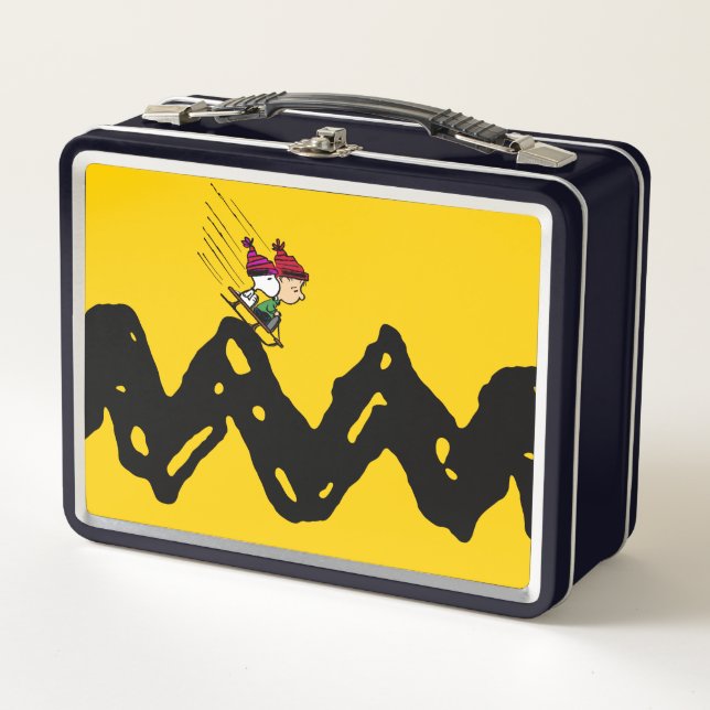 Peanuts | Snoopy & Linus Sled Ride Metal Lunch Box (Front)