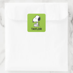 Peanuts   Snoopy Looking Down Square Sticker