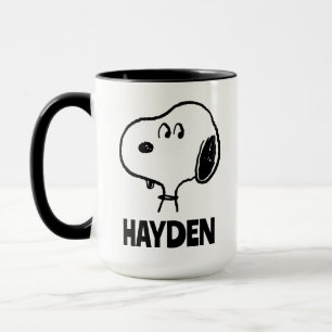 Peanuts Snoopy Looks Add Your Name Mug