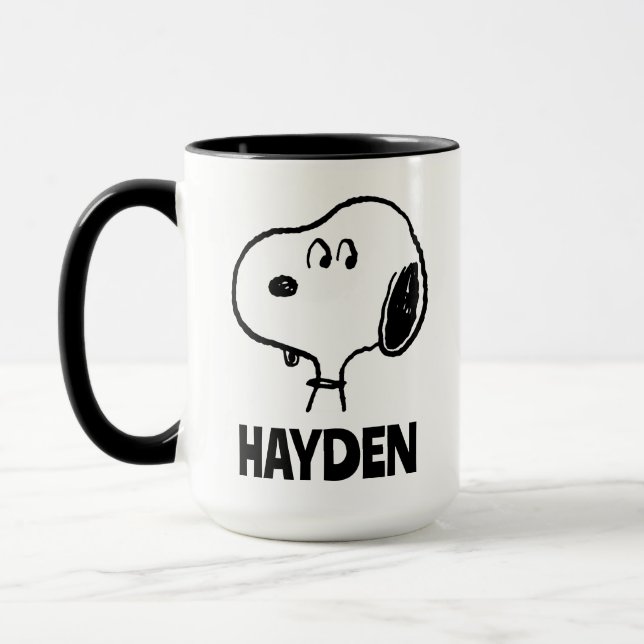 Peanuts | Snoopy Looks | Add Your Name Mug (Left)