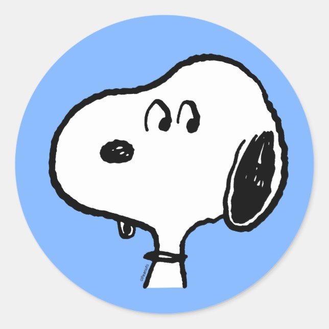 Peanuts | Snoopy Looks Classic Round Sticker (Front)