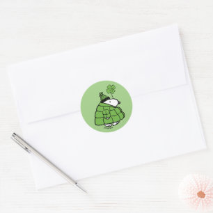 Peanuts   Snoopy Lucky Clover Classic Round Sticker
