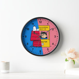 Peanuts   Snoopy & Lucy Half & Half Clock