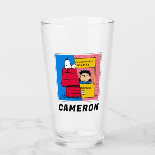 Peanuts   Snoopy & Lucy Half & Half Glass