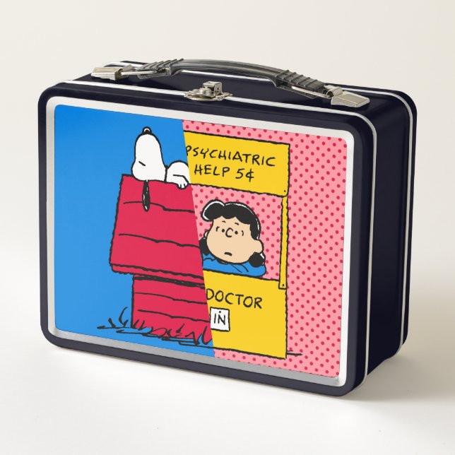 Peanuts | Snoopy & Lucy Half & Half Metal Lunch Box (Front)