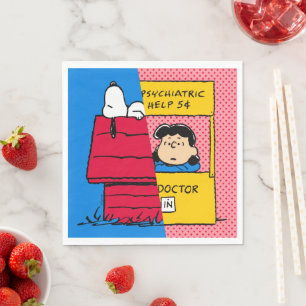 Peanuts   Snoopy & Lucy Half & Half Napkin