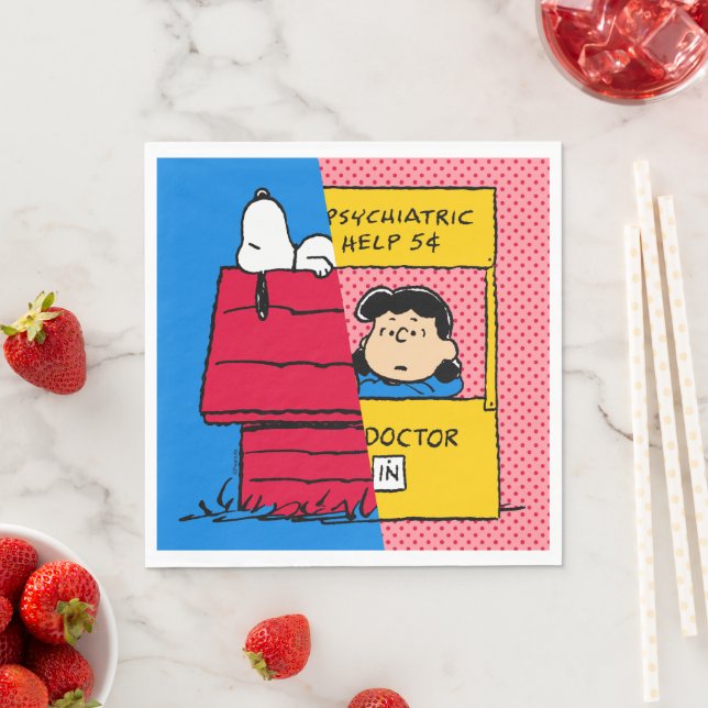 Peanuts | Snoopy & Lucy Half & Half Napkin (Insitu)