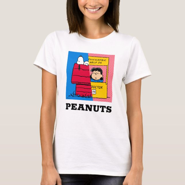 Peanuts | Snoopy & Lucy Half & Half T-Shirt (Front)
