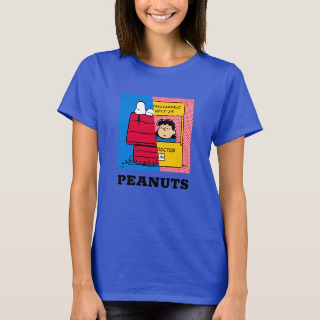 Peanuts | Snoopy & Lucy Half & Half T-Shirt (Front)