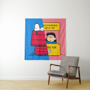 Peanuts   Snoopy & Lucy Half & Half Tapestry